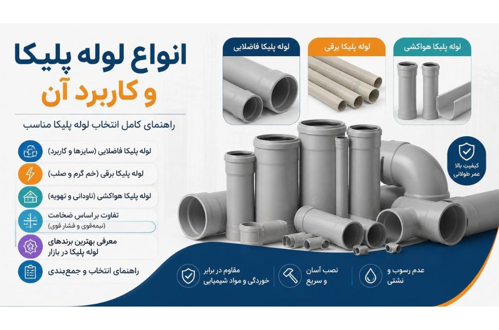 انواع لوله پلیکا فاضلابی و برقی ساختمانی
